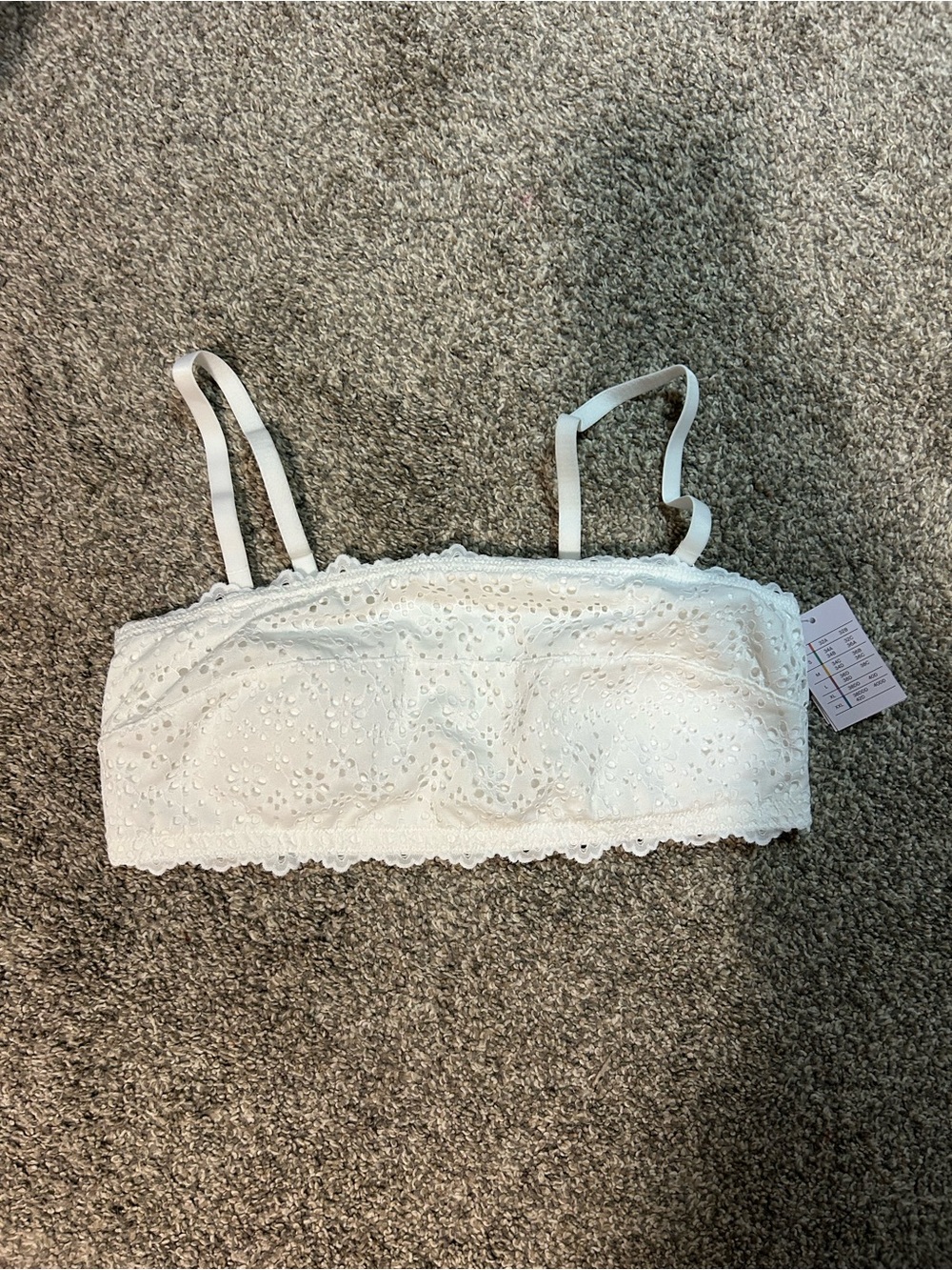 NWT Auden Lace Eyelet Swim Top - White